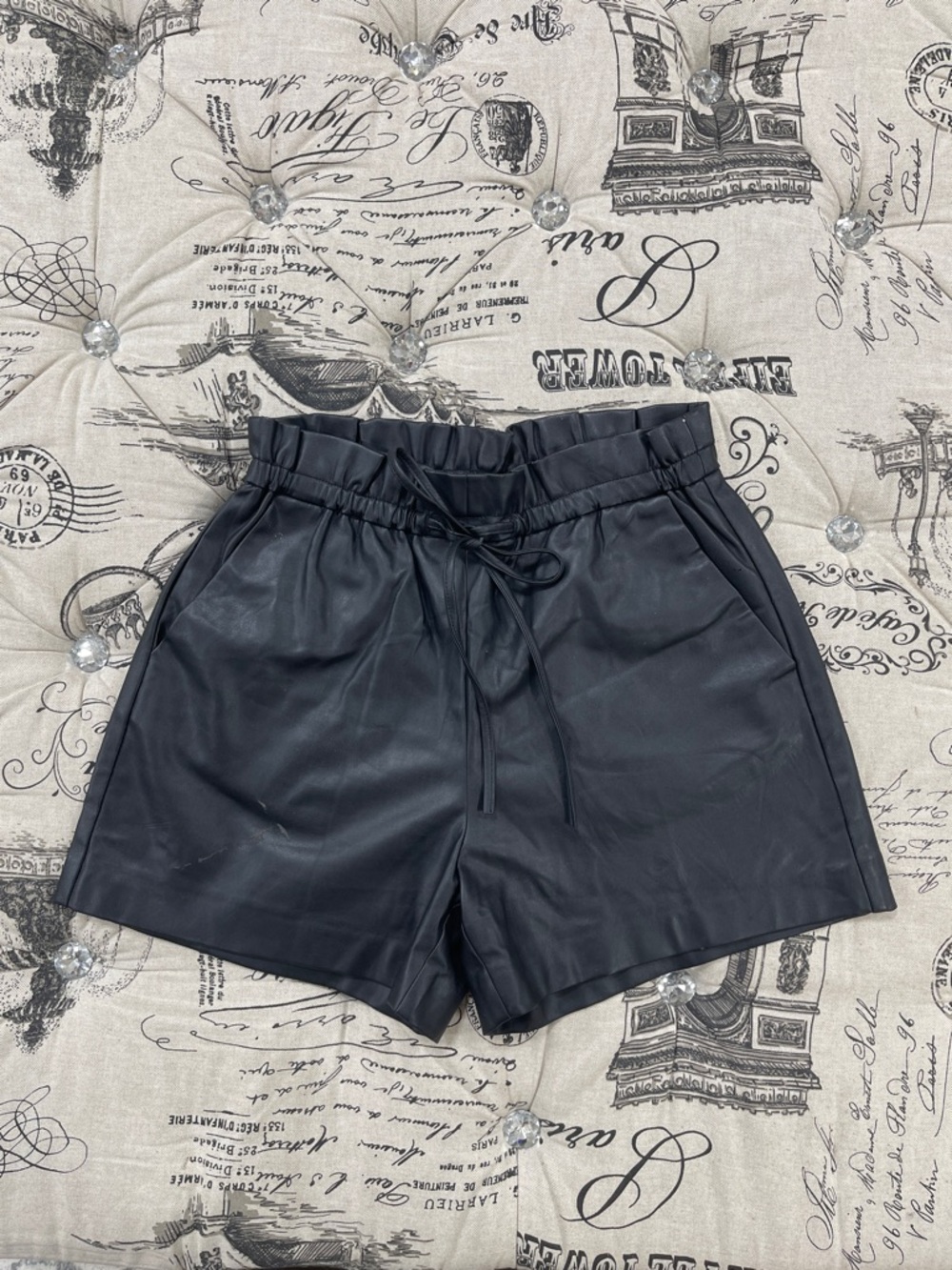 Mango  High-Waist Faux Leather  Shorts